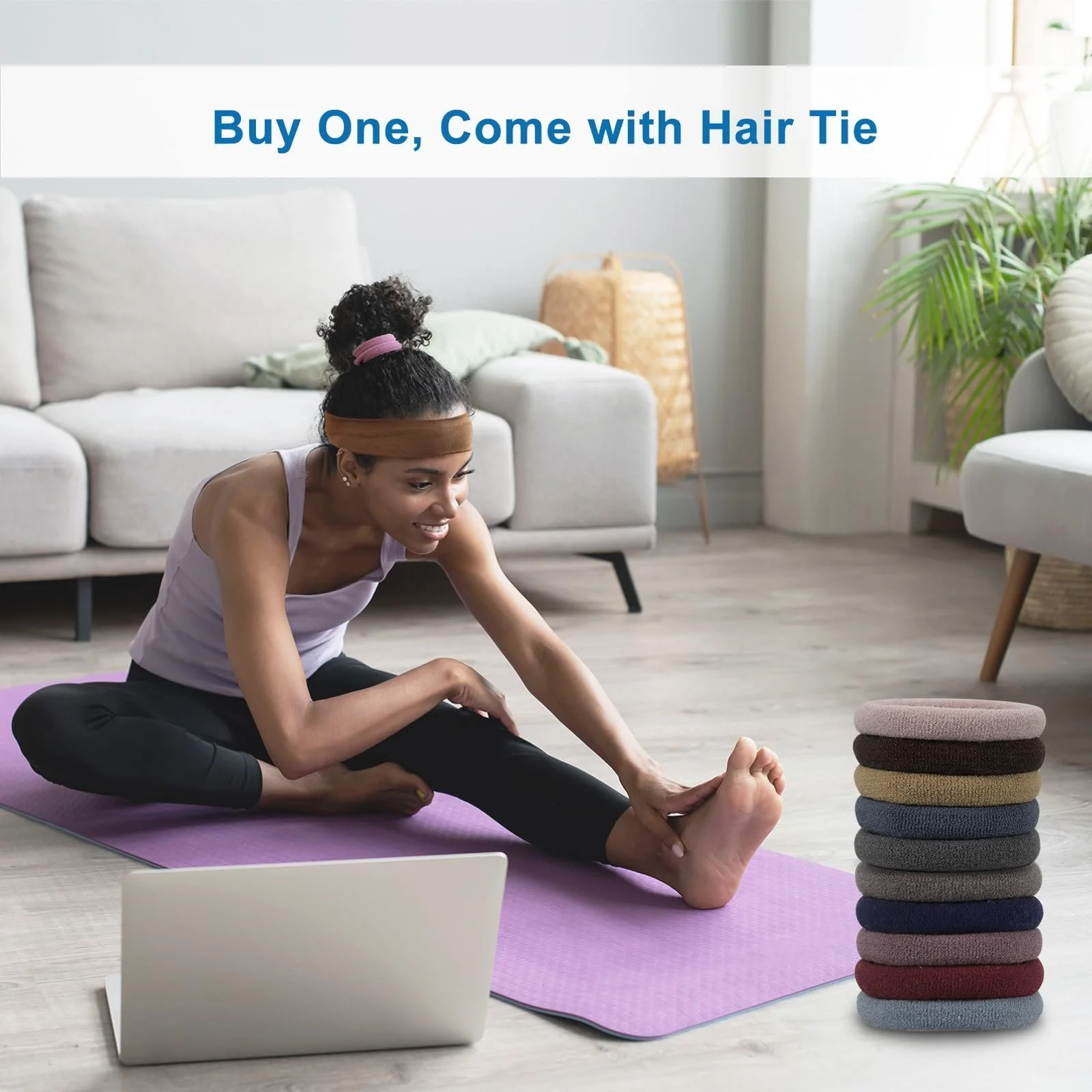 Набір жіночих пов'язок на голову 10 штук М'які, фото №4