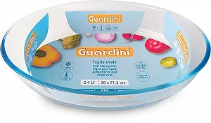 Форма для запекания Guardini 30 x 21,5 x 7 см 2,4 л овальная боросиликатное стекло термостойкая прозрачная/голубая synthetic.ua - Фото 1