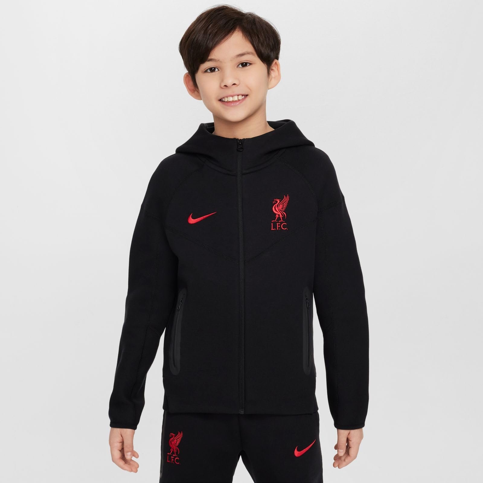 Толстовка Nike Liverpool FC Sportswear Tech FLC FZ для хлопчиків, фото №2 Толстовка Nike Liverpool FC Sportswear Tech FLC FZ для хлопчиків, фото №2
