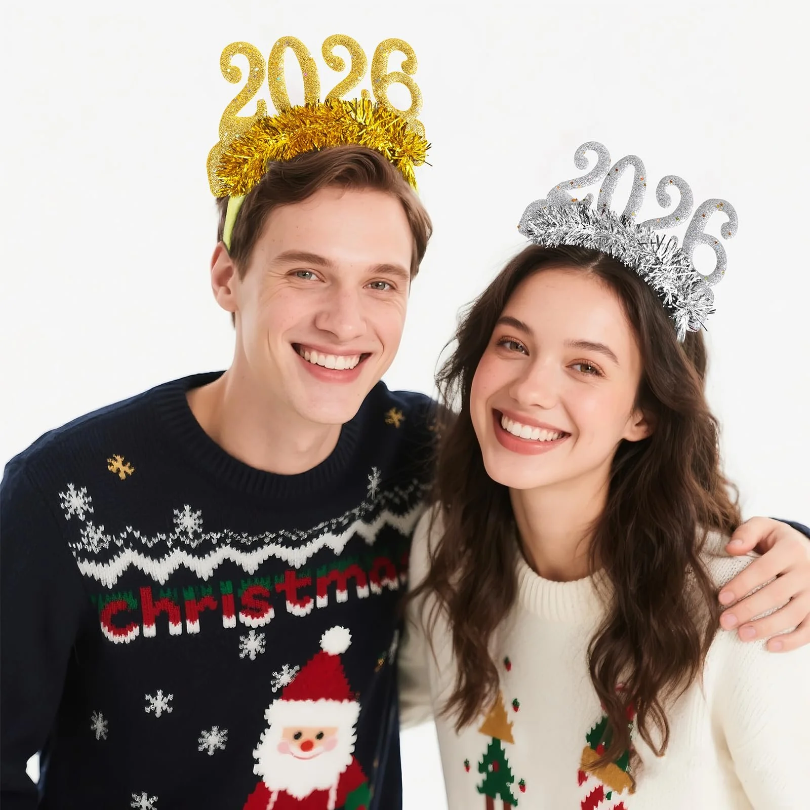 Обруч BETESSIN Новогодний Счастливого Нового года 2024 Золотистый Серебристый, фото №6 Обруч BETESSIN Новогодний Счастливого Нового года 2024 Золотистый Серебристый, фото №6