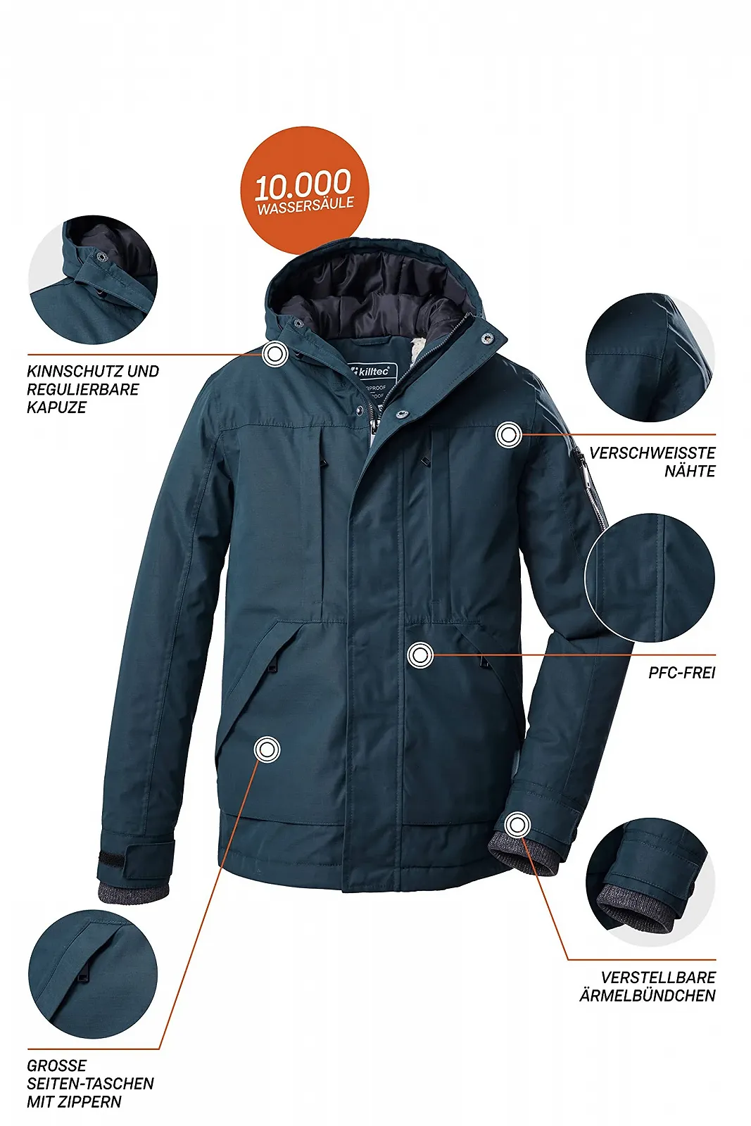 Куртка Killtec Kow 189 Bys Outdoor с капюшоном, фото №3