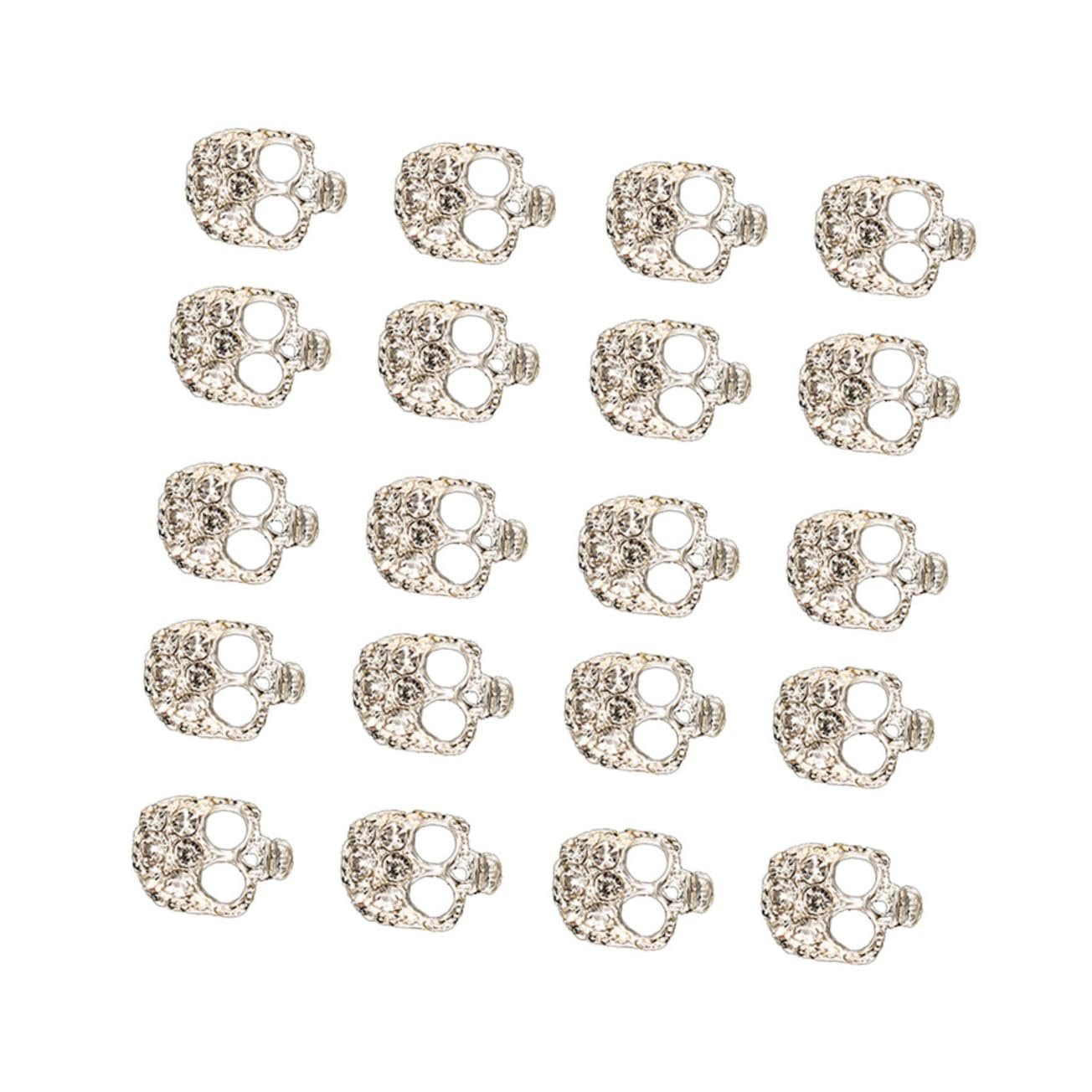 Набор украшений для ногтей Beavorty, 20 шт, стразы из металлического сплава в форме черепа для нейл-арта и украшения для дома, фото №9