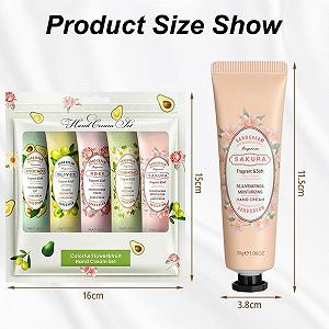 Набір різдвяних кремів для рук, міні-набір з 5 кремів для рук, Квітковий і фруктовий зволожувальний крем synthetic.ua - Фото 1