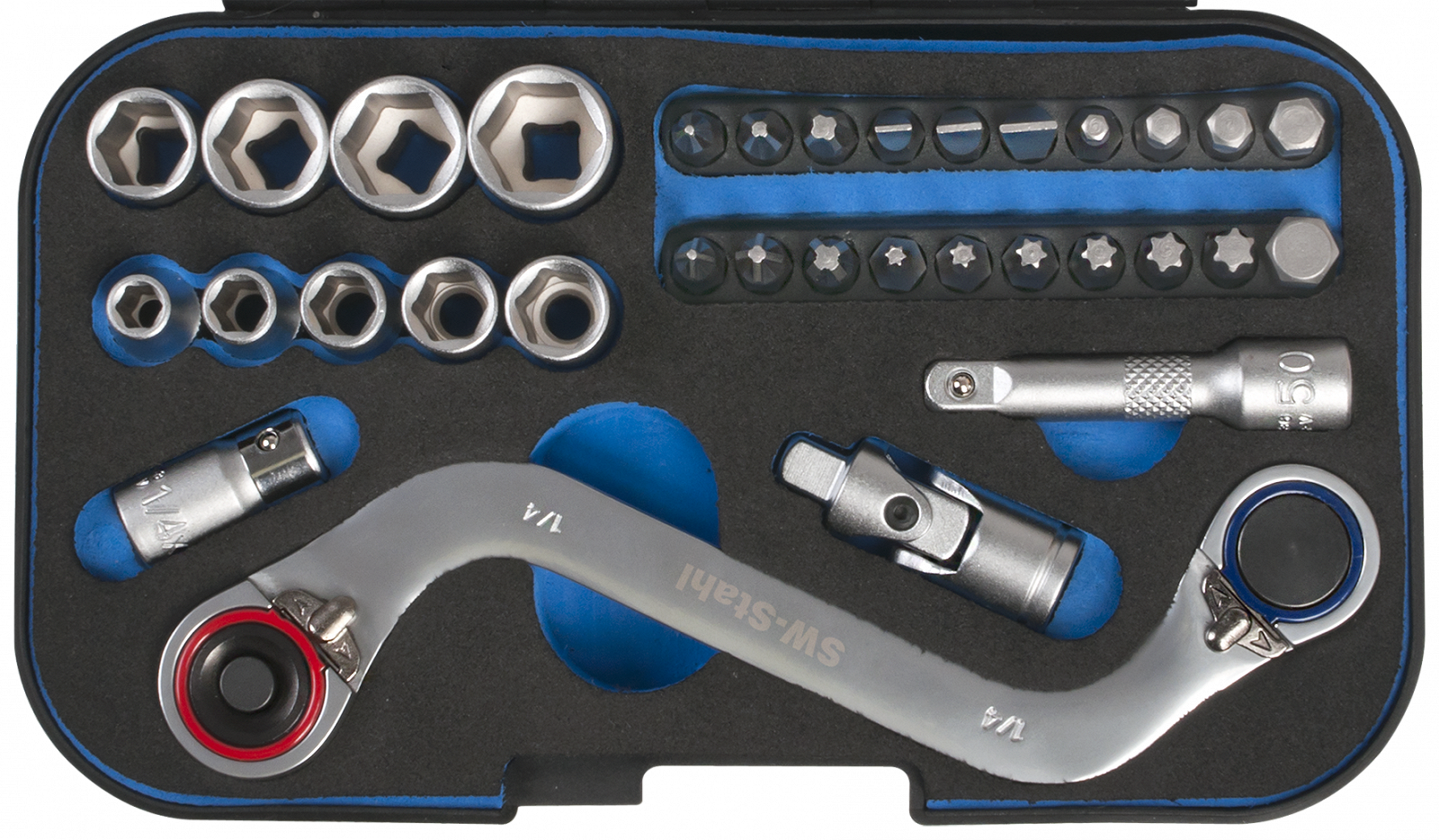 Набір торцевих головок SW-STAHL 36015L 1/4" 33 предм., фото №1
