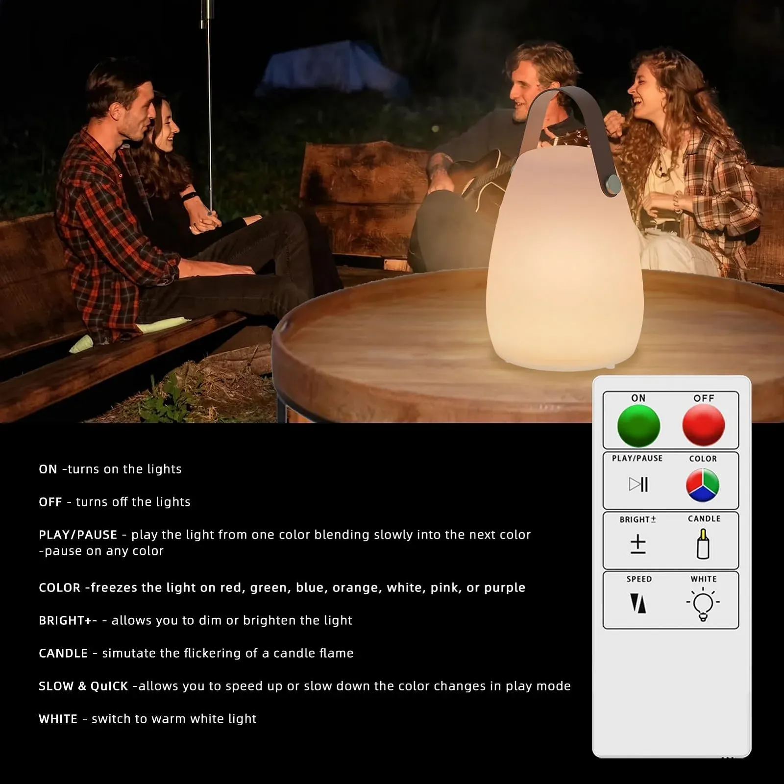 Настольная лампа MALUX LED аккумуляторная с пультом ДУ RGB водонепроницаемая белая / кожа маленькая 1 шт., фото №3