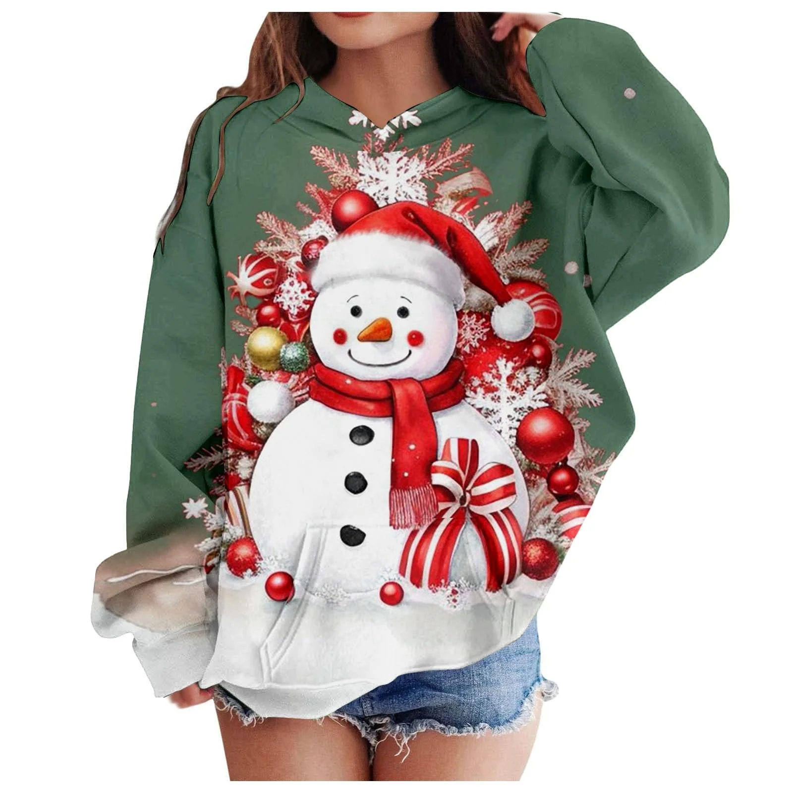 Худи Generisch Зимний Рождественский для девочки - Теплое худи для детей - Классический рождественский свитер для праздничного и повседневного костюма, фото №2