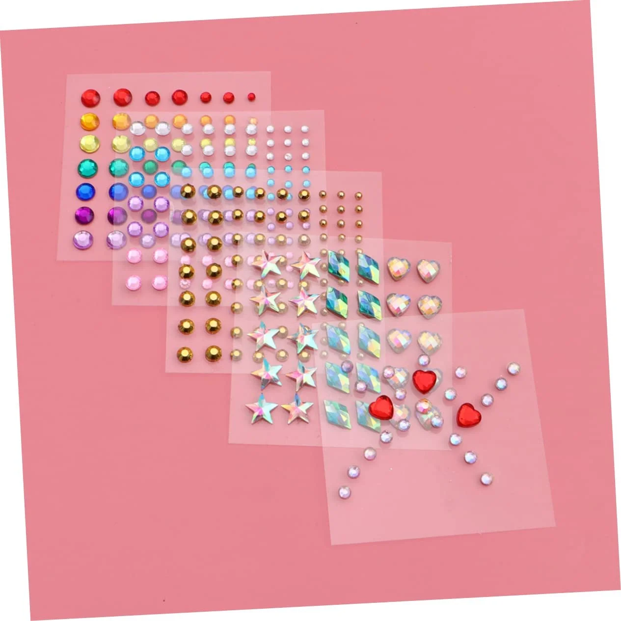 Стрази Healvian для макіяжу, 5 аркушів, блискучі камені для очей та обличчя для святкового макіяжу, фото №3