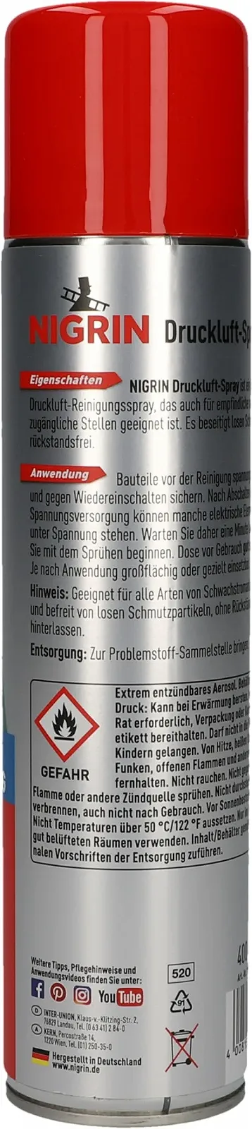 Стиснене повітря Nigrin 72227 400 мл, фото №4 Стиснене повітря Nigrin 72227 400 мл, фото №4