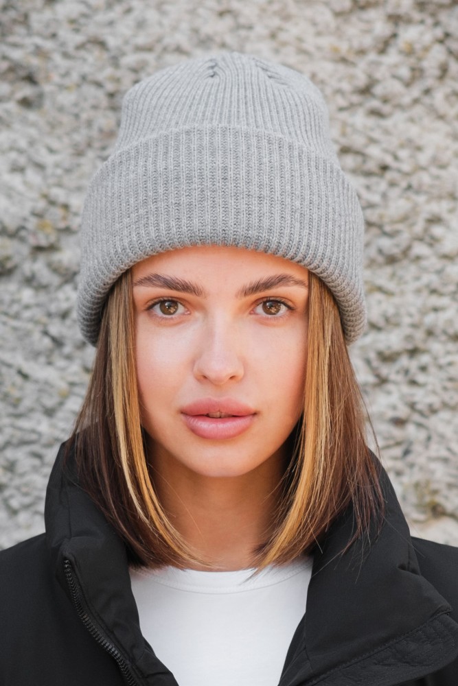 Подовжена трикотажна шапка біні докер Without dominic gray, фото №6