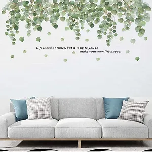 Наклейка на стіну Зелений евкаліпт Ліана Листя Вінілова 2 шт. synthetic.ua - Фото 1