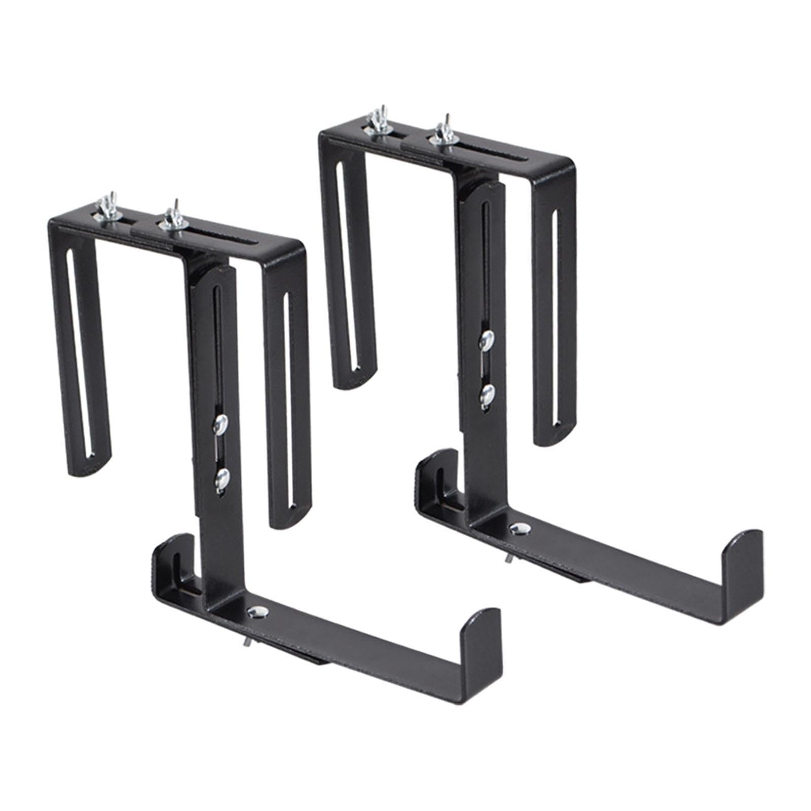 Підвісні кашпо для перил 2 шт Регульовані Чорні, фото №1