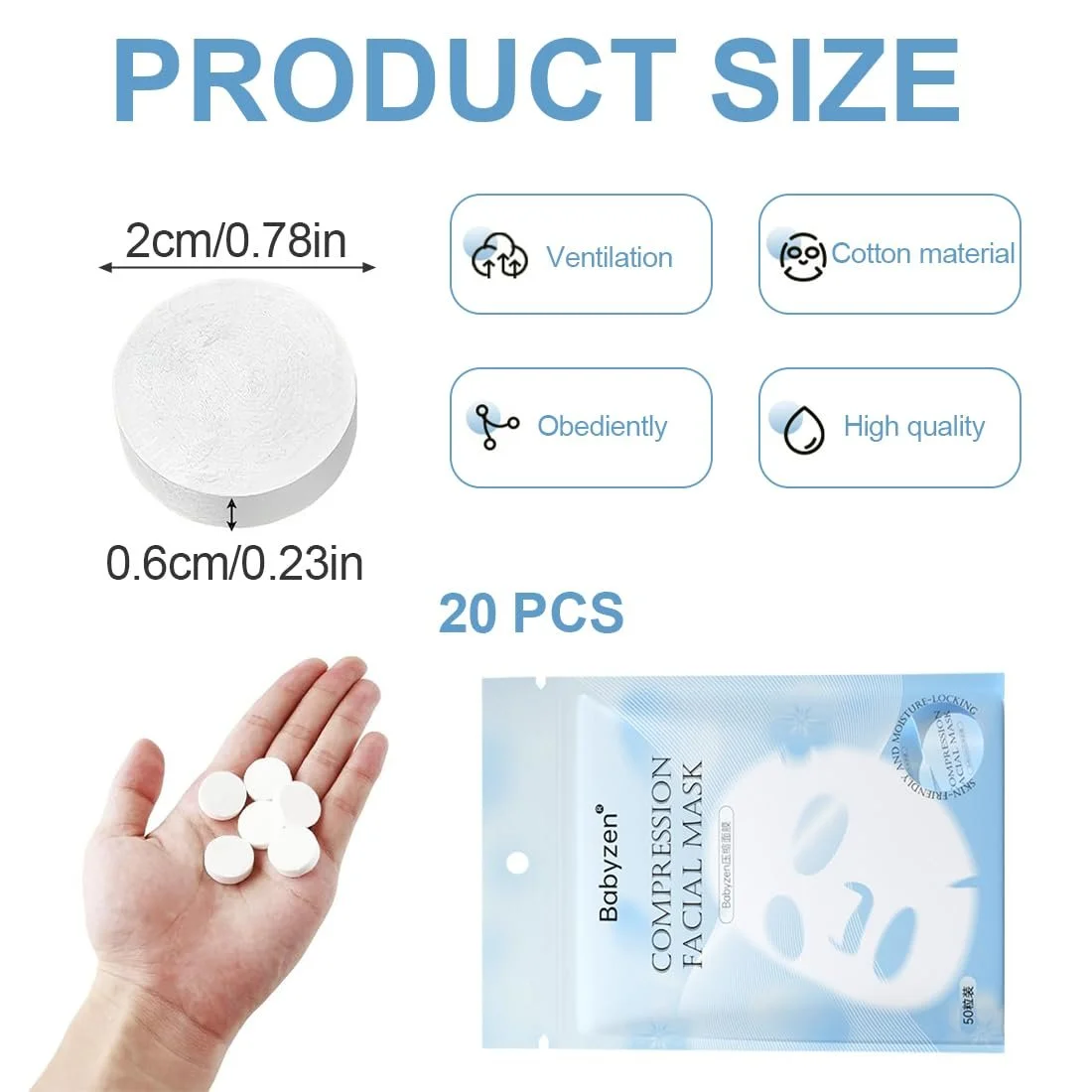 Маска для лица WUSJCOF, 20 шт., фото №2