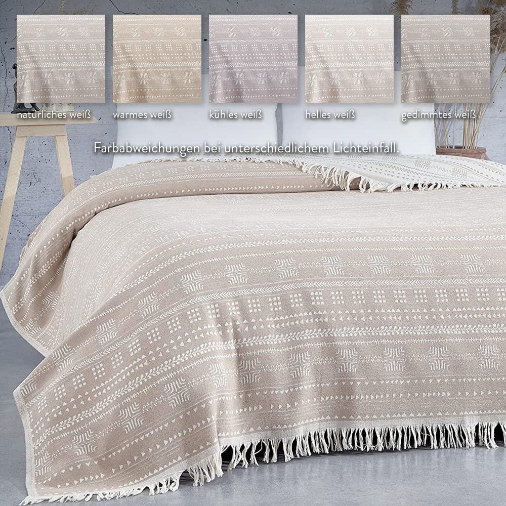 Покривало BOHORIA Premium Yucatan Дуже велике, 220 x 240 см, 100% Бавовна (Сепія), фото №2