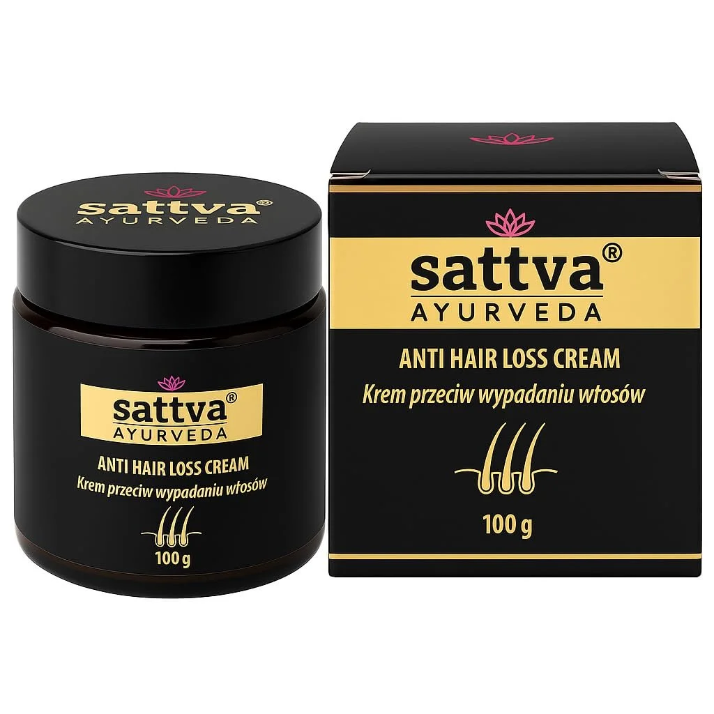 Крем Sattva Ayurveda Против выпадения волос Натуральный аюрведический крем для волос против выпадения волос Питает и укрепляет кожу головы, способствует росту волос, уменьшает сезонное выпадение волос - 100 г, фото №1