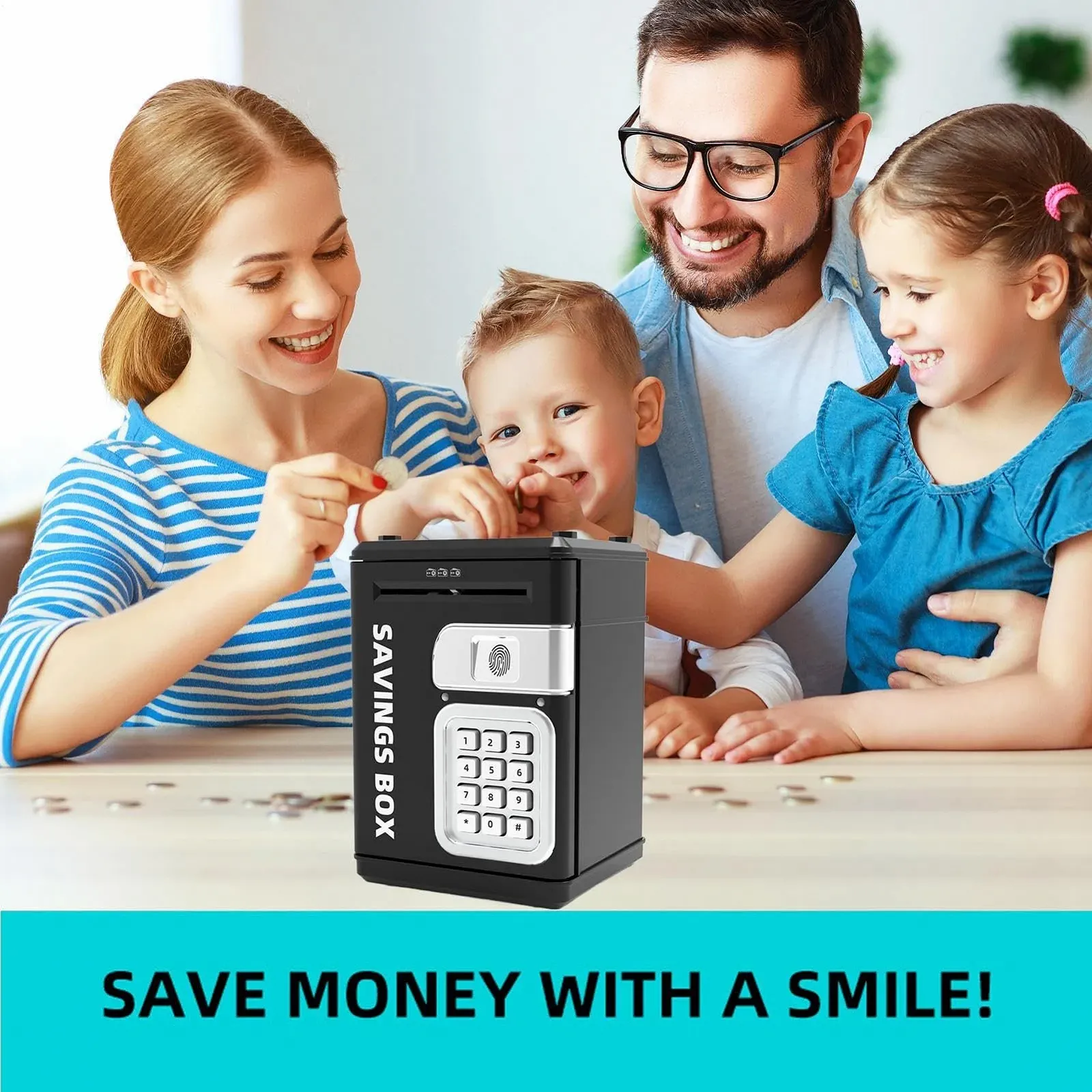 Скарбничка-сейф Дитяча Електронна з кодом та відбитком пальця, фото №6