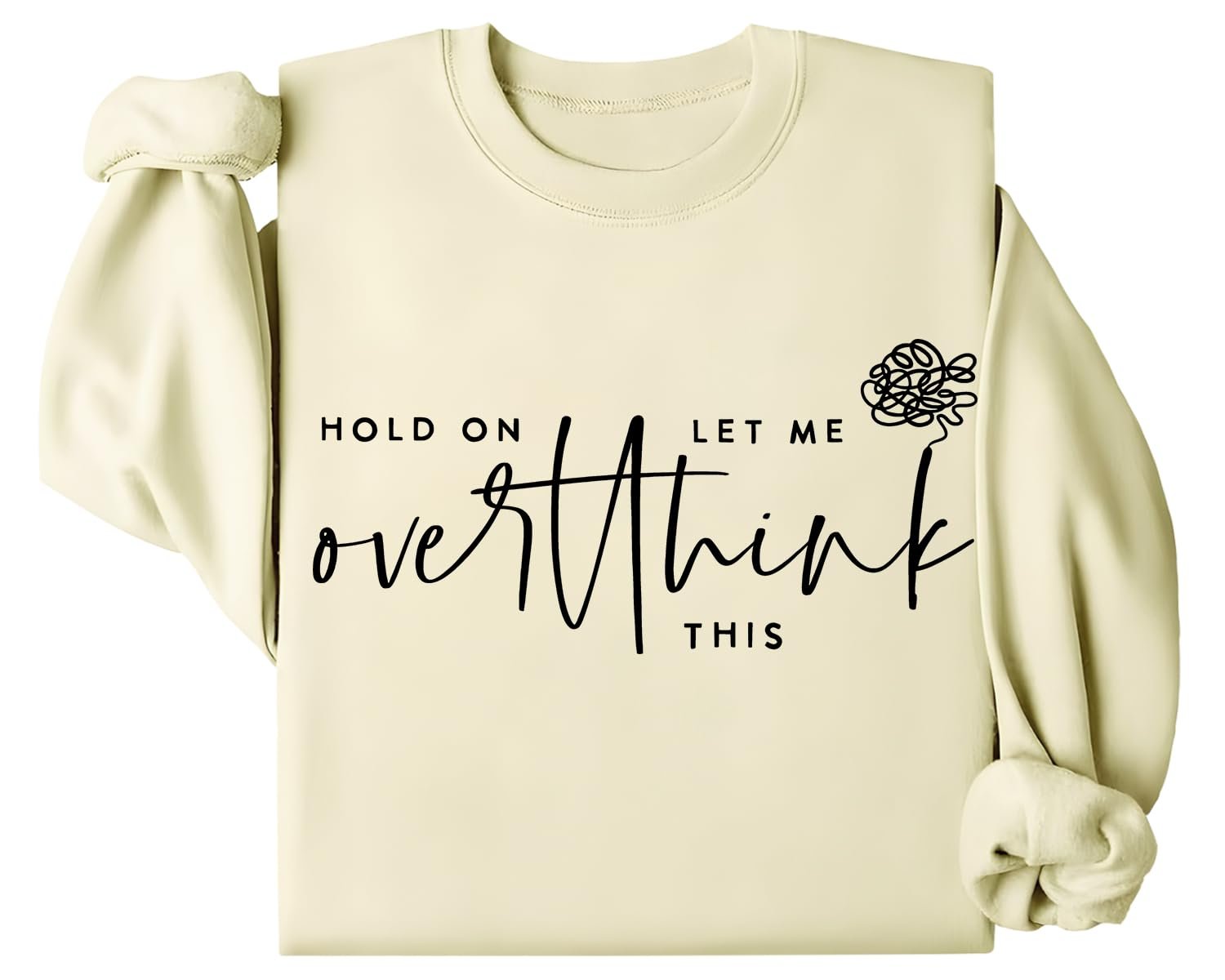 Свитшот Overthink Lustiges Angst-Design Длинный рукав, фото №1