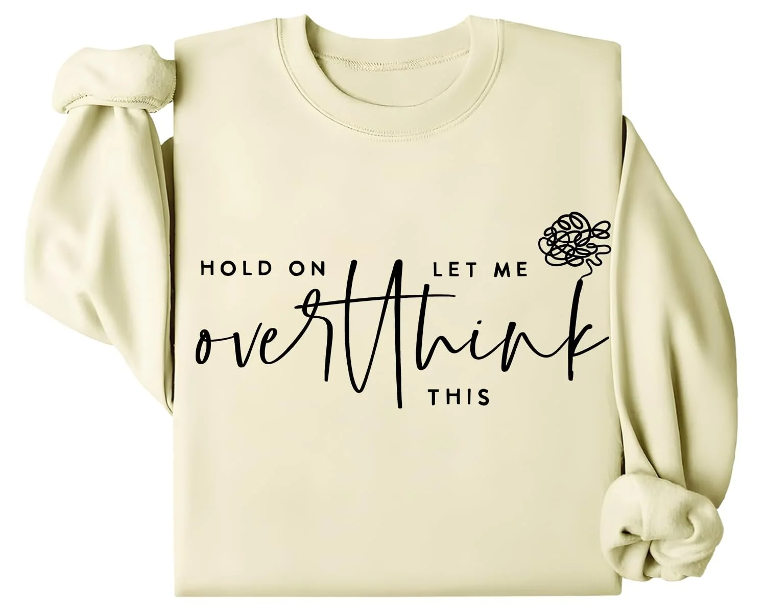 Свитшот Overthink Lustiges Angst-Design Длинный рукав, фото №1