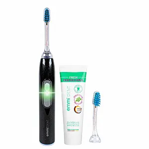 Ультразвукова зубна щітка emmi-dent Metallic Black Diamond 96 мільйонів вібрацій Дорожня з зубною пастою Чорний металік - Фото 1