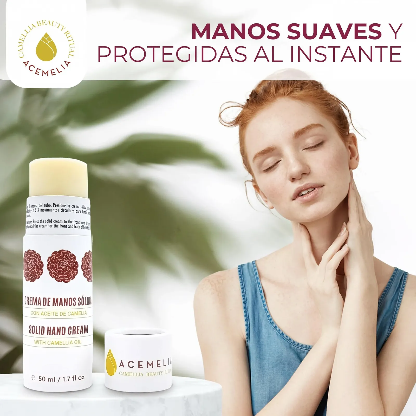 Крем для рук ACEMELIA Твердий у стіку Camellia and Shea Butter 50 г, фото №6