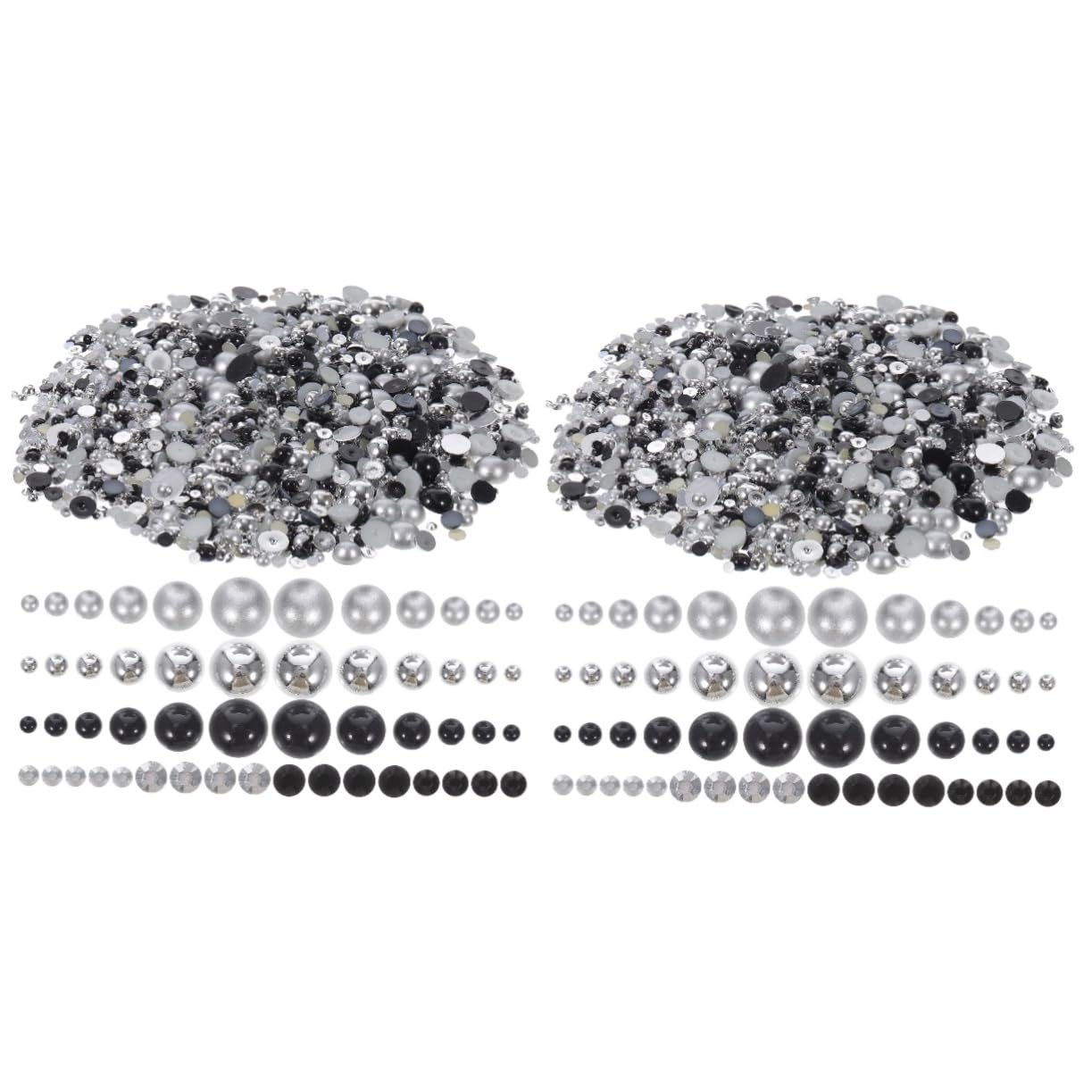 Стразы для ногтей, 2 шт, полукруглые искусственные жемчужины и стразы для украшения чехлов для мобильных телефонов, фото №1