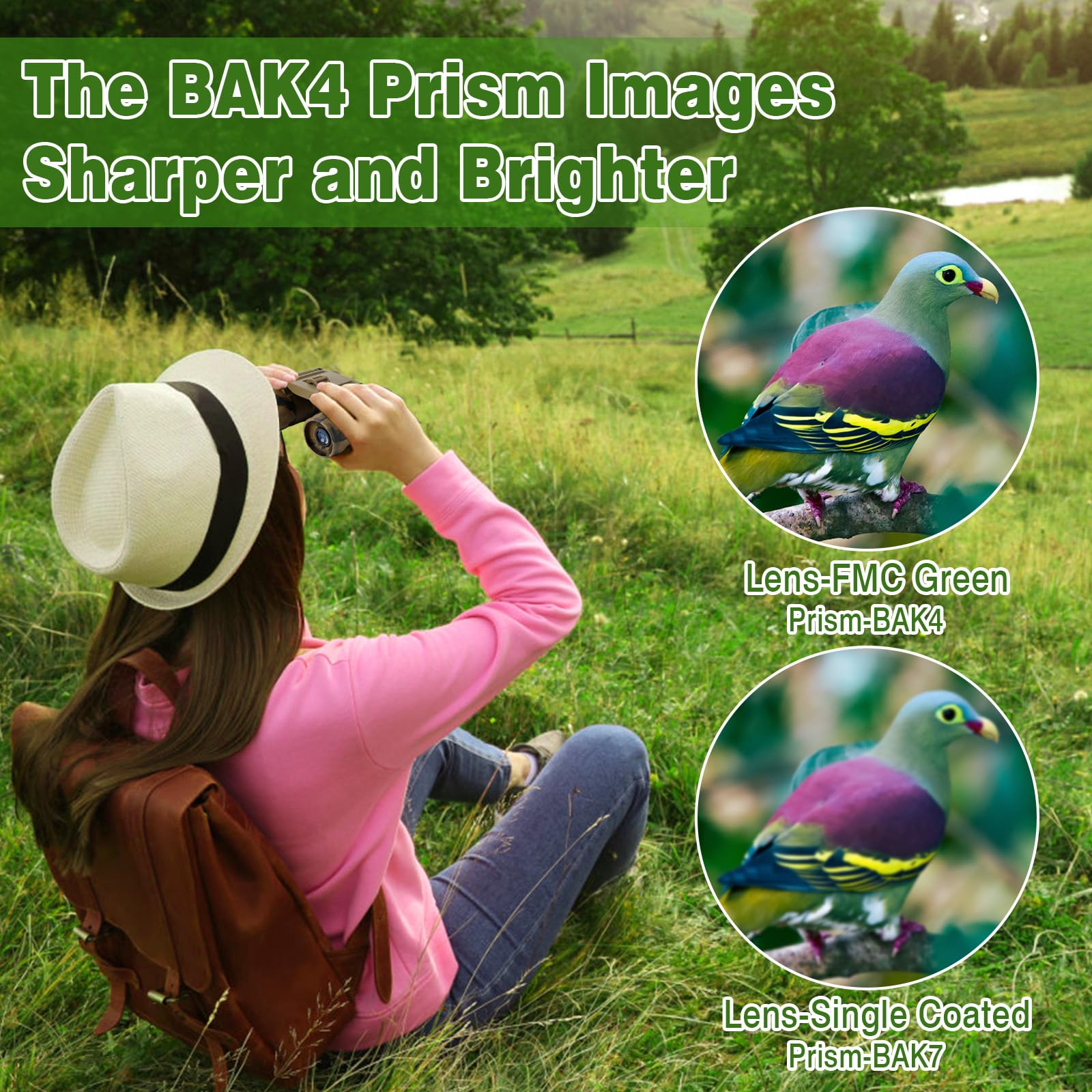 Бінокль Компактний 12 x 25 Водонепроникний для Спостереження за Птахами Полювання Похід Подорожі Концерти, фото №4