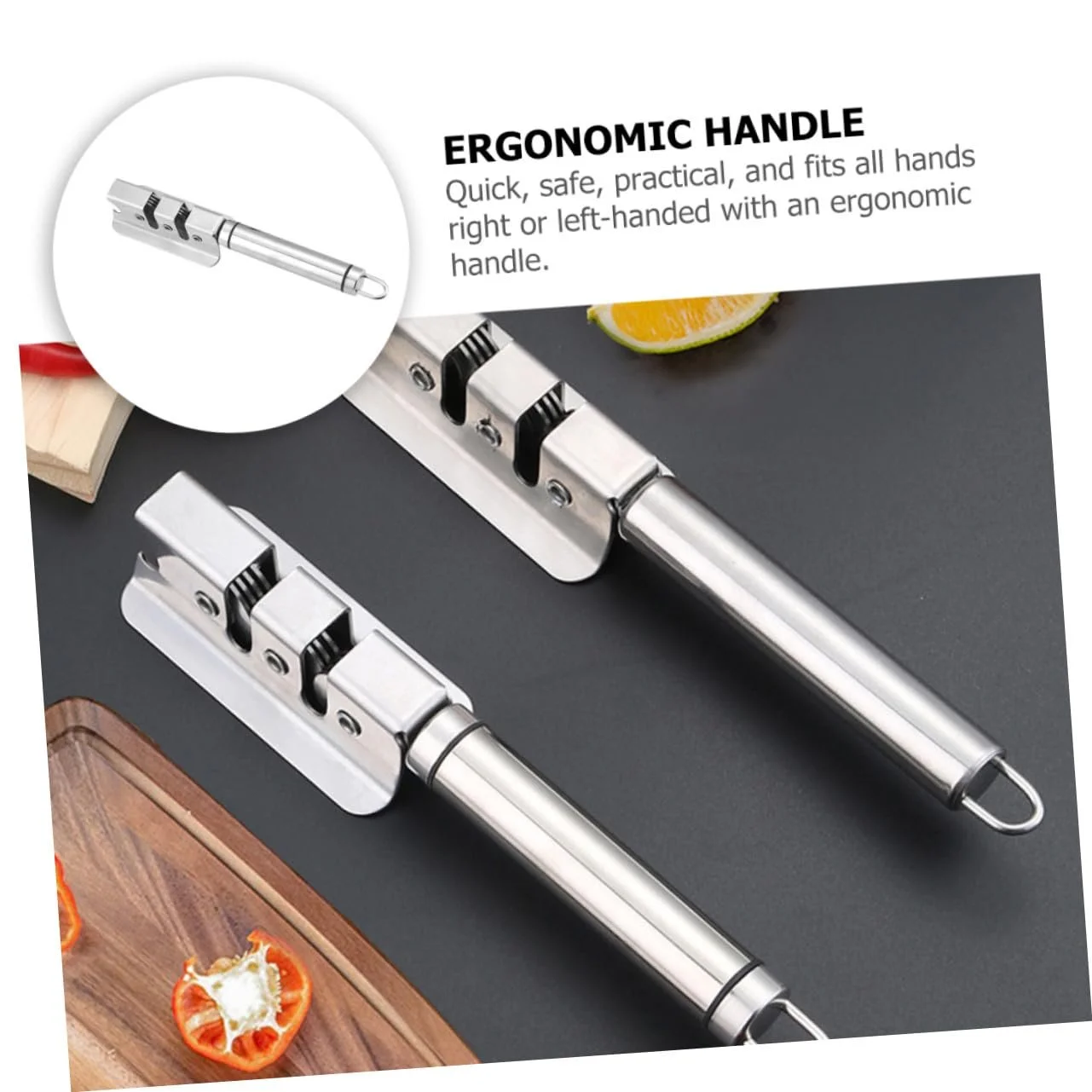 Точилка для ножей и ножниц ручная эргономичная из нержавеющей стали, фото №8