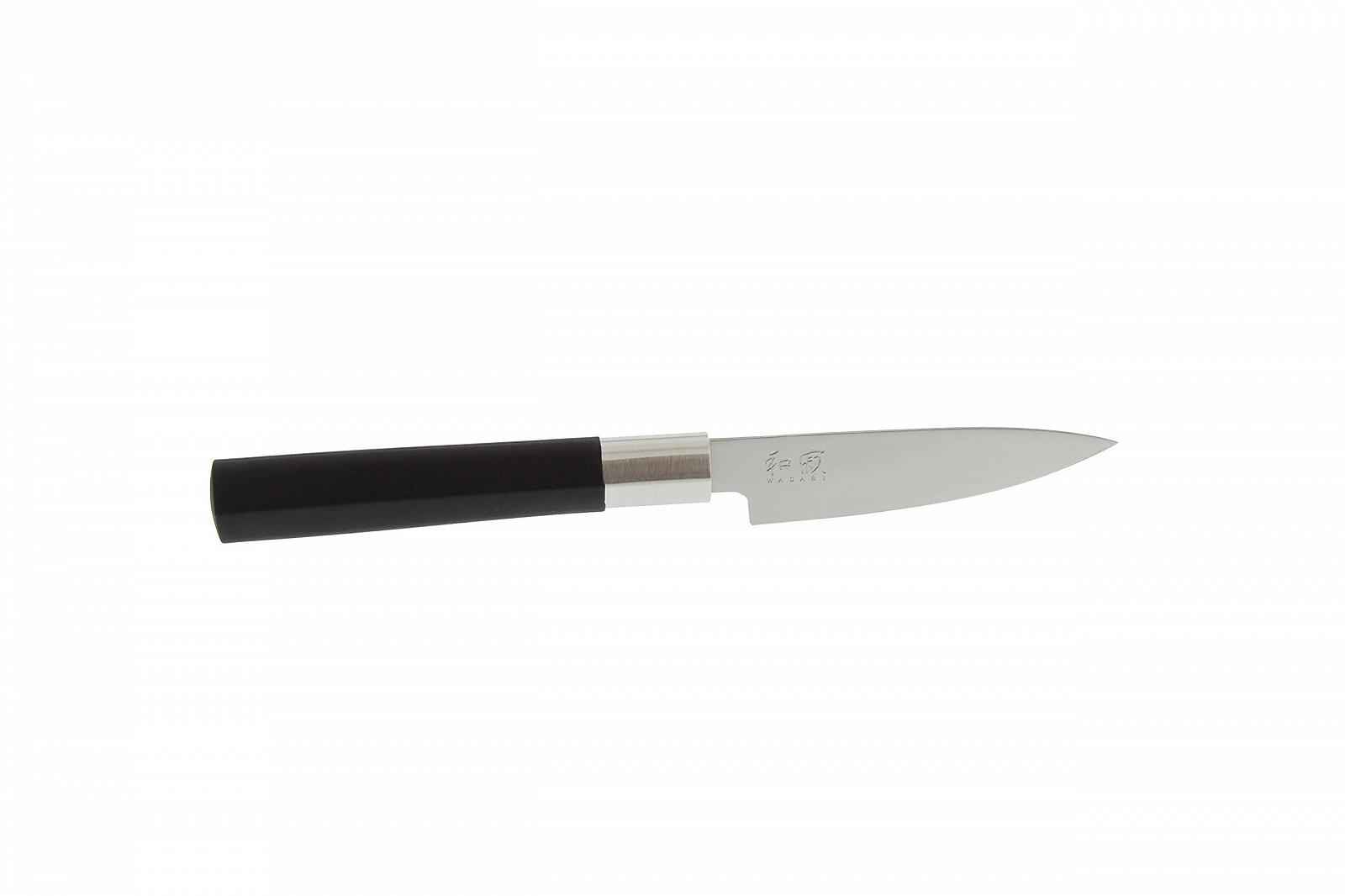 Набір ножів: Універсальний KAI Wasabi Black 10 см, Універсальний 15 см, Сантоку 16.5 см, нержавіюча сталь, чорний, фото №2