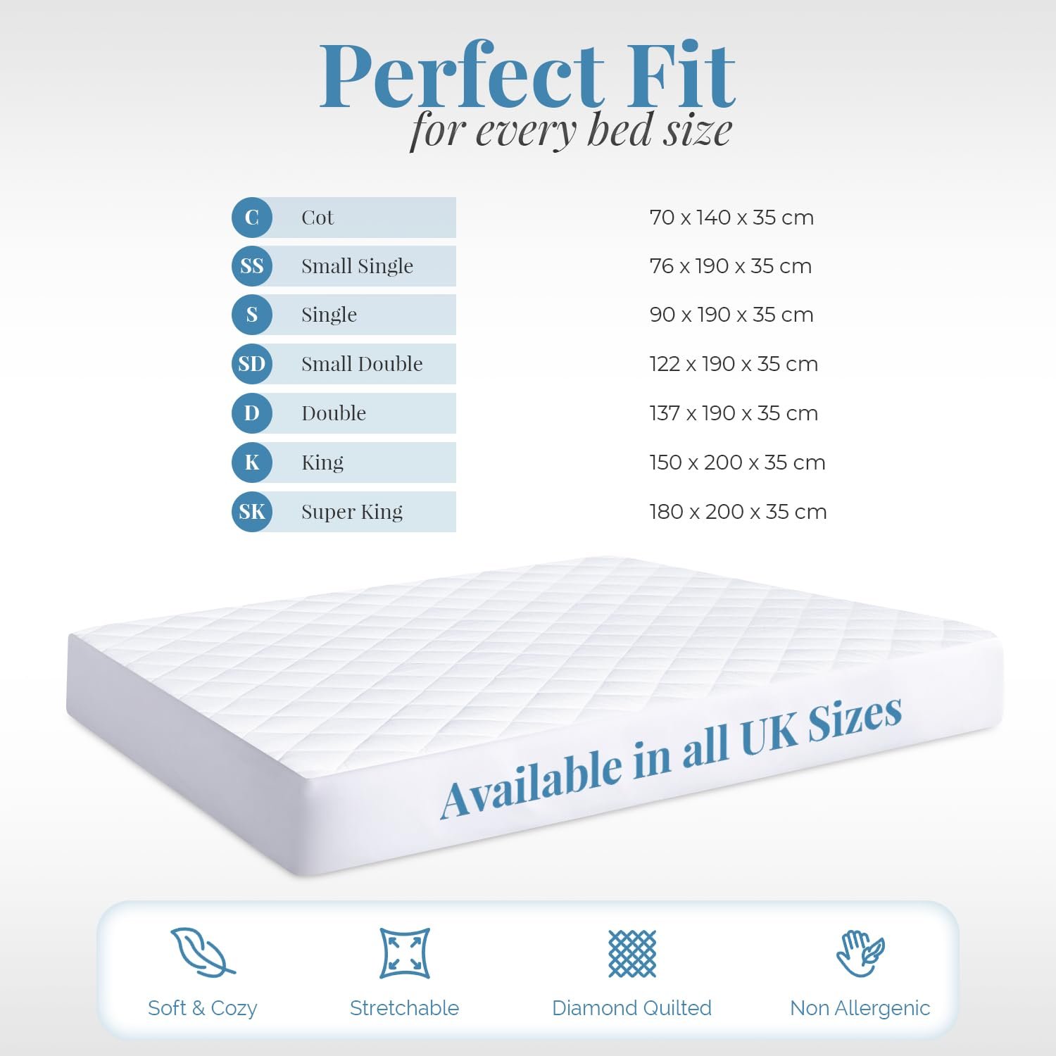 Наматрацник Acrali Home Quilted Waterproof King Size Багатошаровий Суперпоглинаючий Нековзний З Еластичною Спідницею, Можна Прати в Машинці Антиалергенний Дихаючий, фото №2
