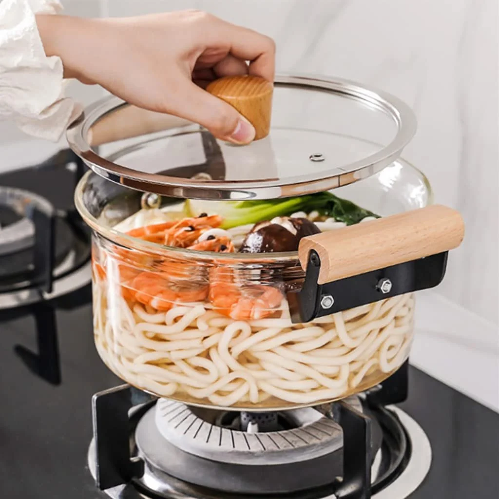 Каструля Glas Kochtopf, скляна, з кришкою та подвійною ручкою, для супу, з боросилікатного скла, жаростійка, для дому, кухні, ресторану, фото №4 Каструля Glas Kochtopf, скляна, з кришкою та подвійною ручкою, для супу, з боросилікатного скла, жаростійка, для дому, кухні, ресторану, фото №4