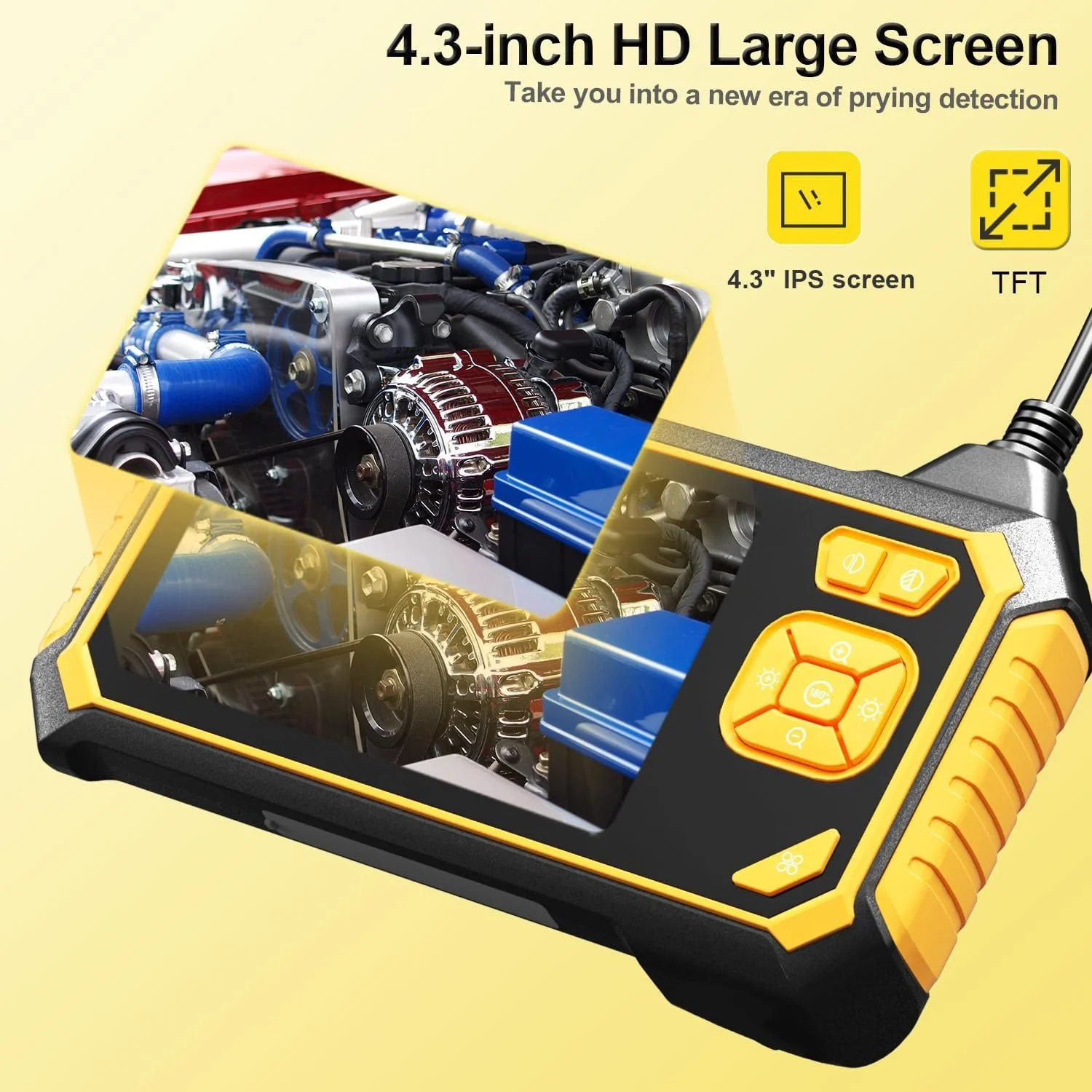 Ендоскоп ‎COFANKIA Inskam 113-M / 4.3" / 5м / Вологозахист IP67 / 2600 mAh / Оранжевий, фото №2