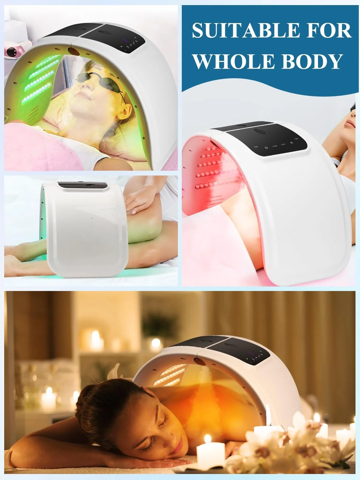 LED Маска для лица Deciniee Light Therapy с функцией распыления 7 цветов, фото №7