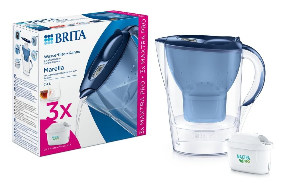 Глечик для фільтрації води Brita Marella 2.4 л, 3 картриджі Синій, фото №2 Глечик для фільтрації води Brita Marella 2.4 л, 3 картриджі Синій, фото №2
