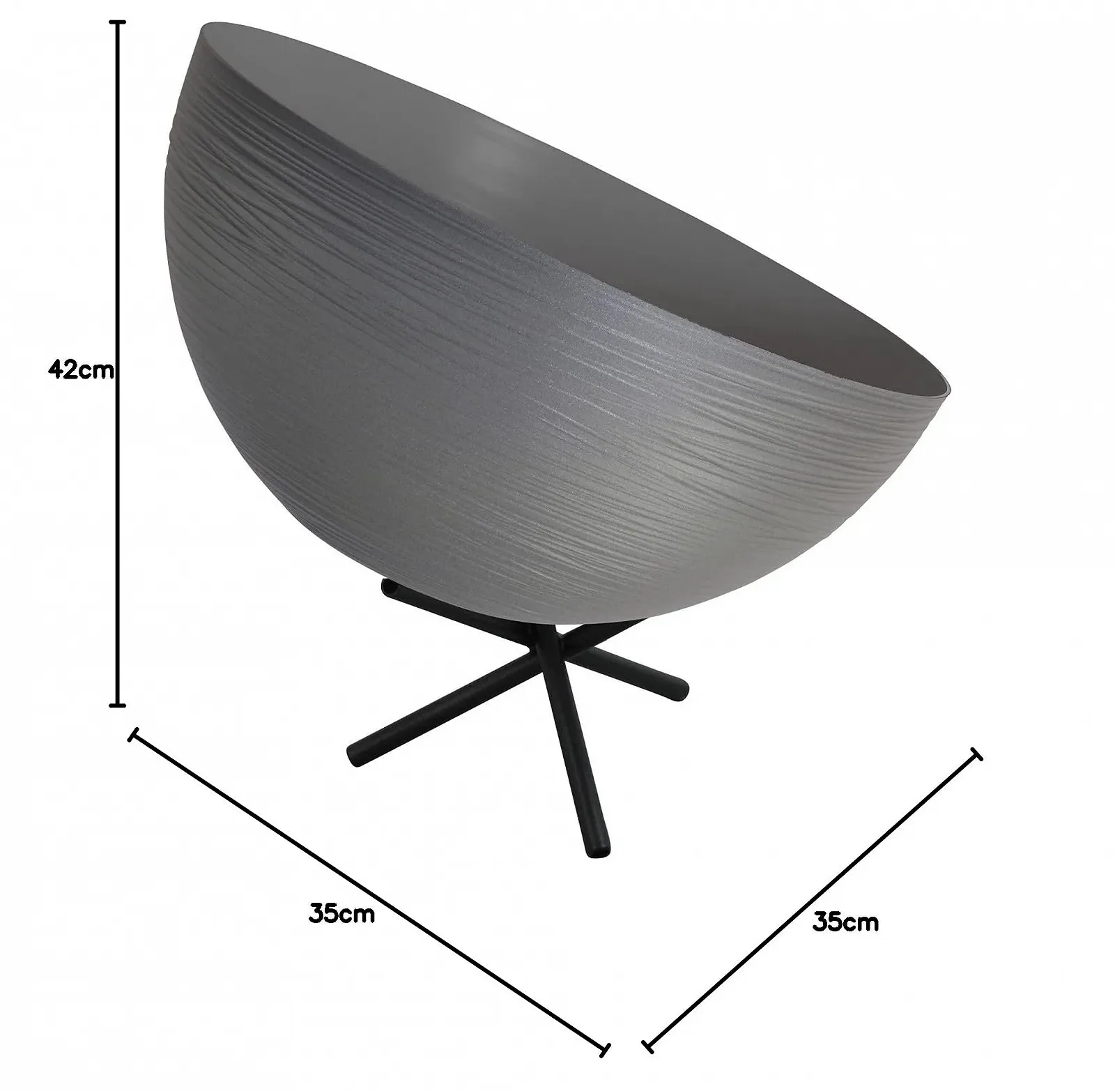 Настільна лампа Licht-Erlebnisse Premium XXL 35 см Industrial Метал Сіра, фото №2