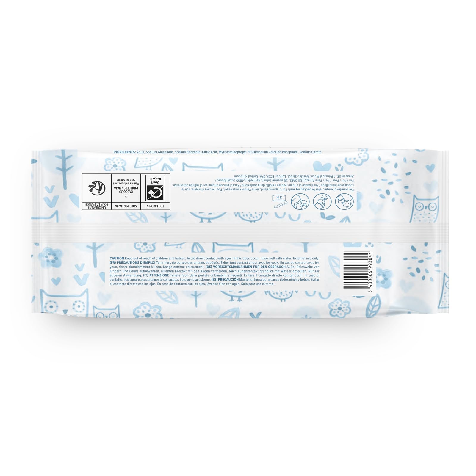 Серветки дитячі Mama Bear Ultra Sensitive без запаху 1008 шт (18 упаковок по 60 шт), фото №3