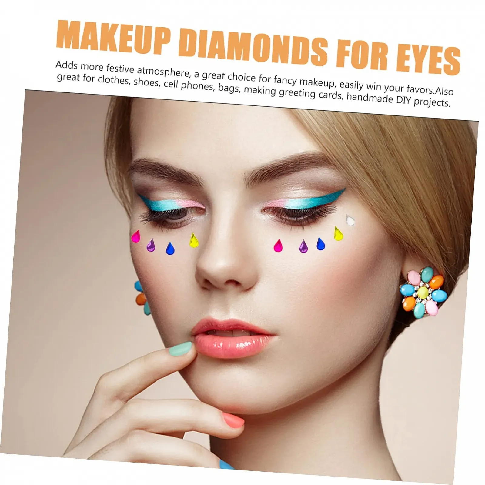 Стрази FRCOLOR Самоклеючі Блискучі Для нігтів Діаманти Різнокольорові, фото №5