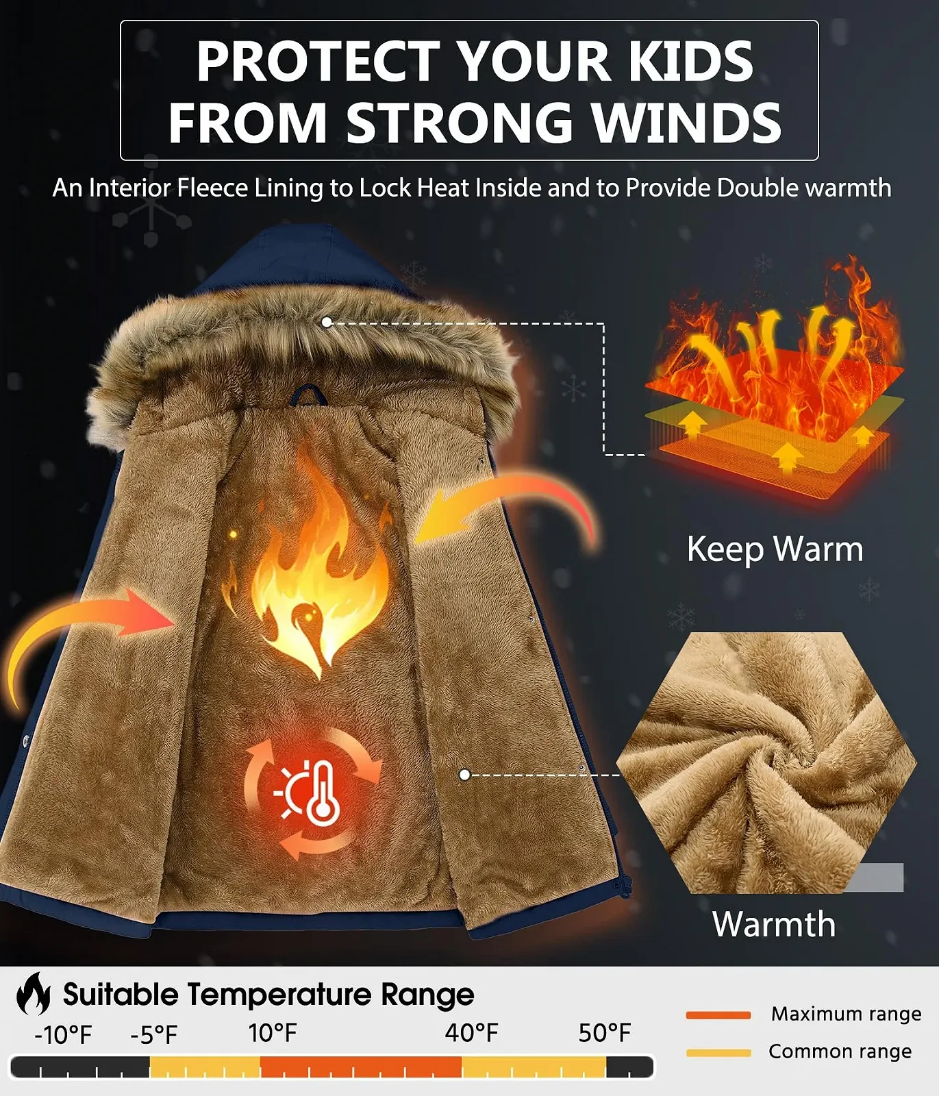 Зимова Куртка Vancavoo для Дівчат, Підліткова Зимова Куртка, Довга, фото №4