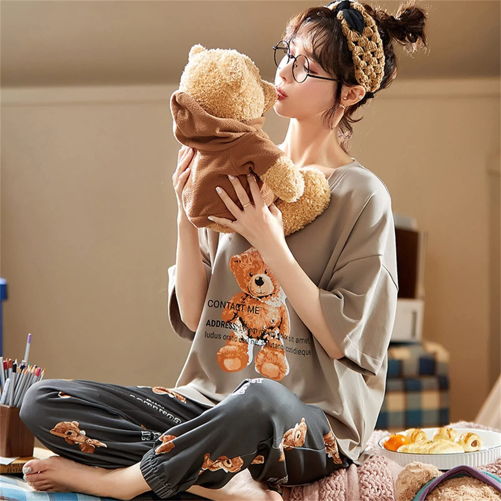 Комплект піжам GOSO для дівчат, Мила піжама з круглим вирізом, фото №6