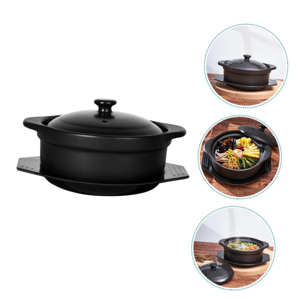 Кастрюля VALICLUD Керамическая с крышкой термостойкая, фото №9