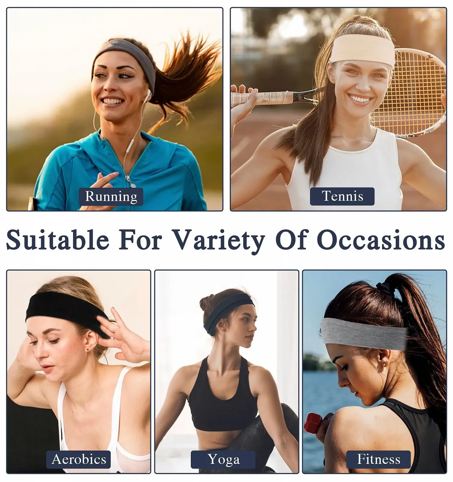 Набір з 8 жіночих пов'язок для волосся, фото №3