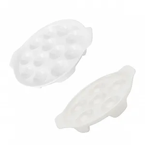 Форма для запекания улиток 2 шт. белая керамическая с отверстиями и ручками - Фото 1