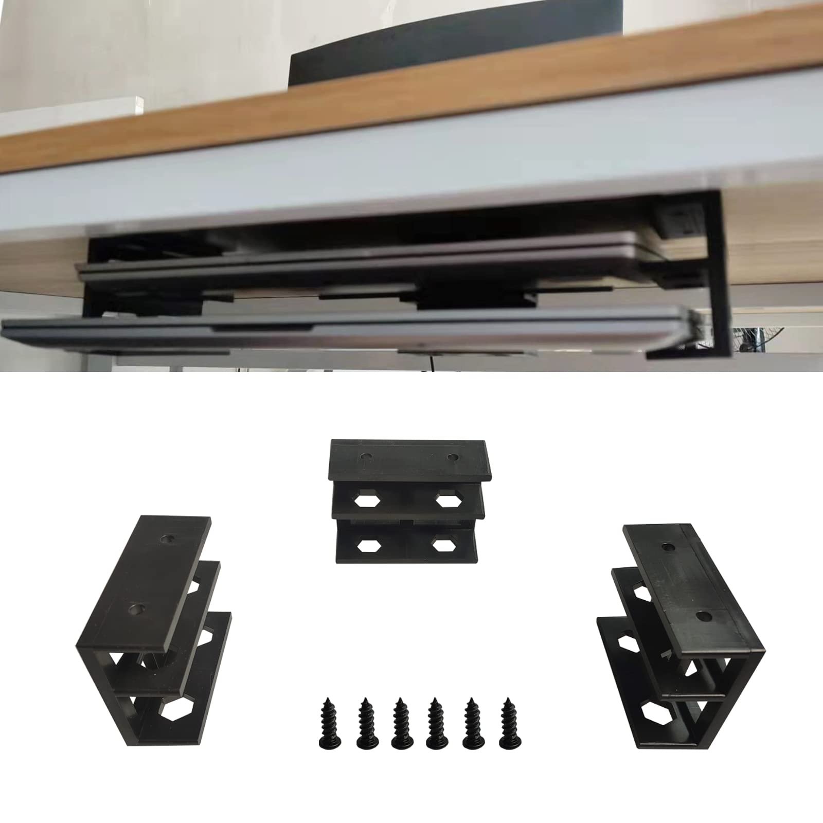 Кронштейн для ноутбука PIAOLGYI Під стіл для Notebook MacBook Сумісний з 2 шт 0-30 мм Двошаровий пластик (3 шт в упаковці), фото №2 Кронштейн для ноутбука PIAOLGYI Під стіл для Notebook MacBook Сумісний з 2 шт 0-30 мм Двошаровий пластик (3 шт в упаковці), фото №2