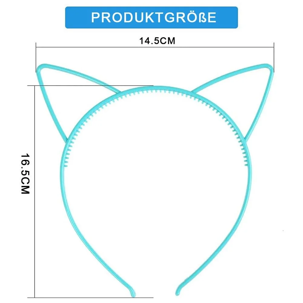 Набір обручів на голову з котячими вушками, 12 штук, фото №3 Набір обручів на голову з котячими вушками, 12 штук, фото №3