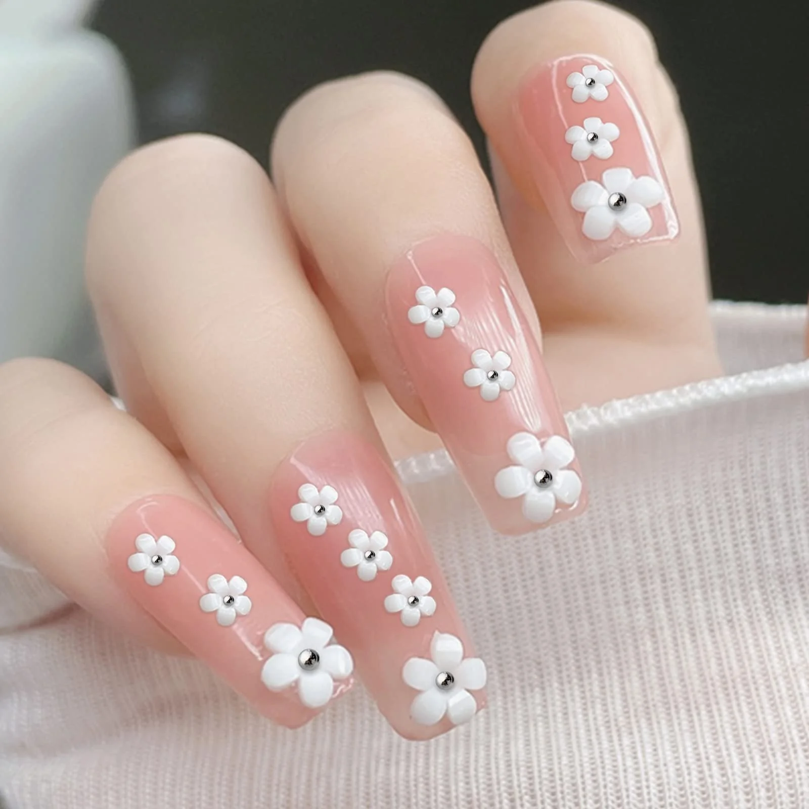 Цветы для ногтей KINBOM 3D с бисером, 1000 шт, 6 цветов, фото №6