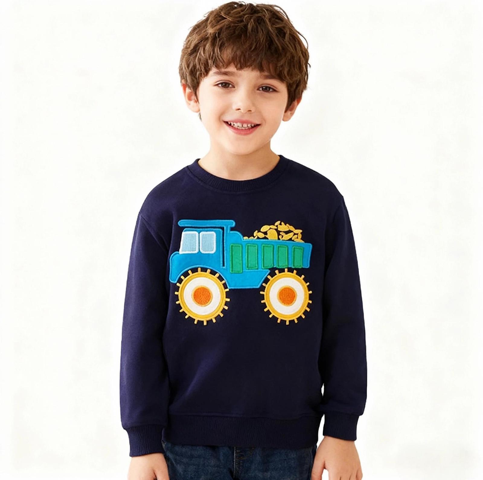 Свитшот Codkkre для мальчиков Хлопковый пуловер Детский свитер с круглым вырезом С принтом для мальчиков 2-7 лет Размер 92-122, фото №5