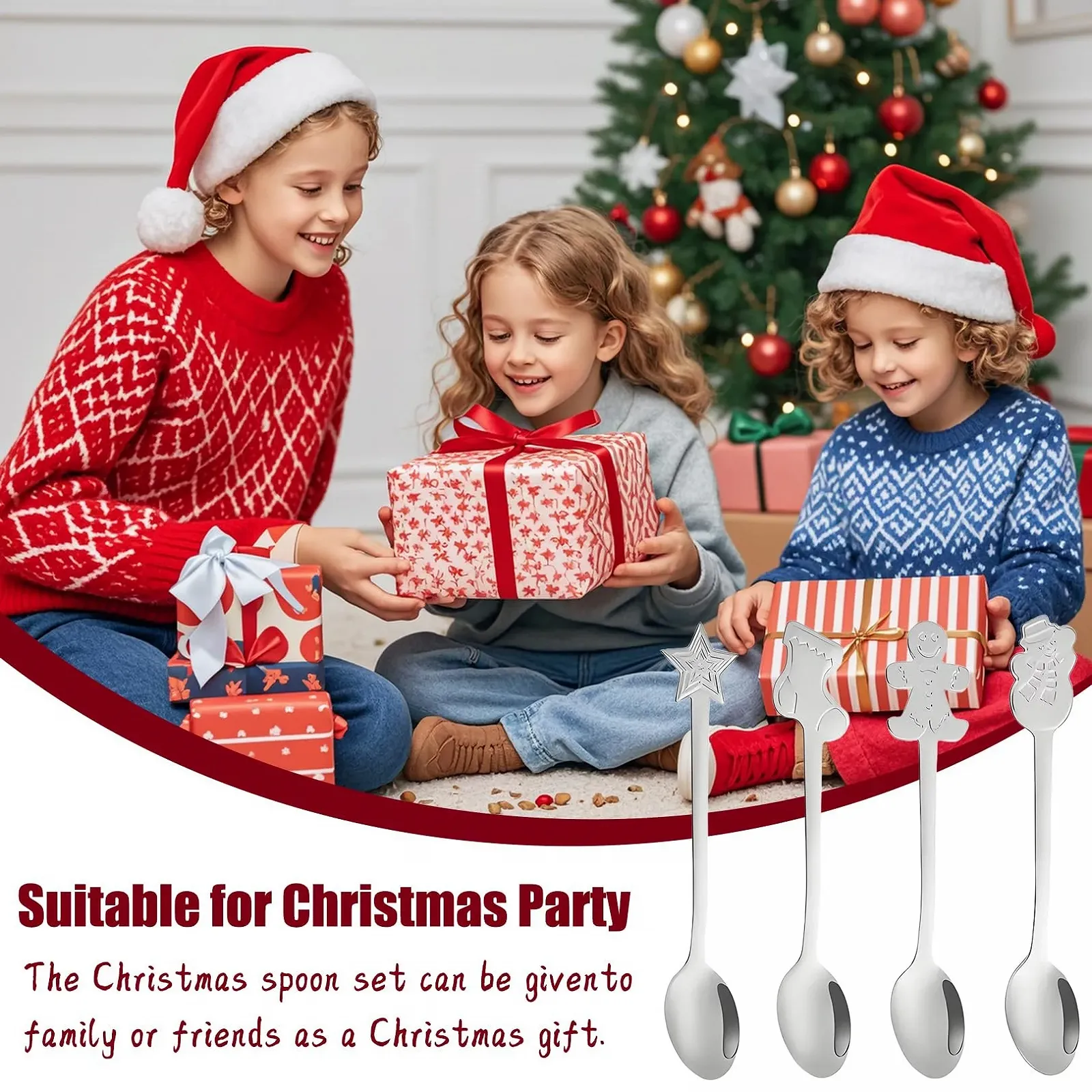 Ложка Різдвяна 8 предметів Срібний колір, фото №7