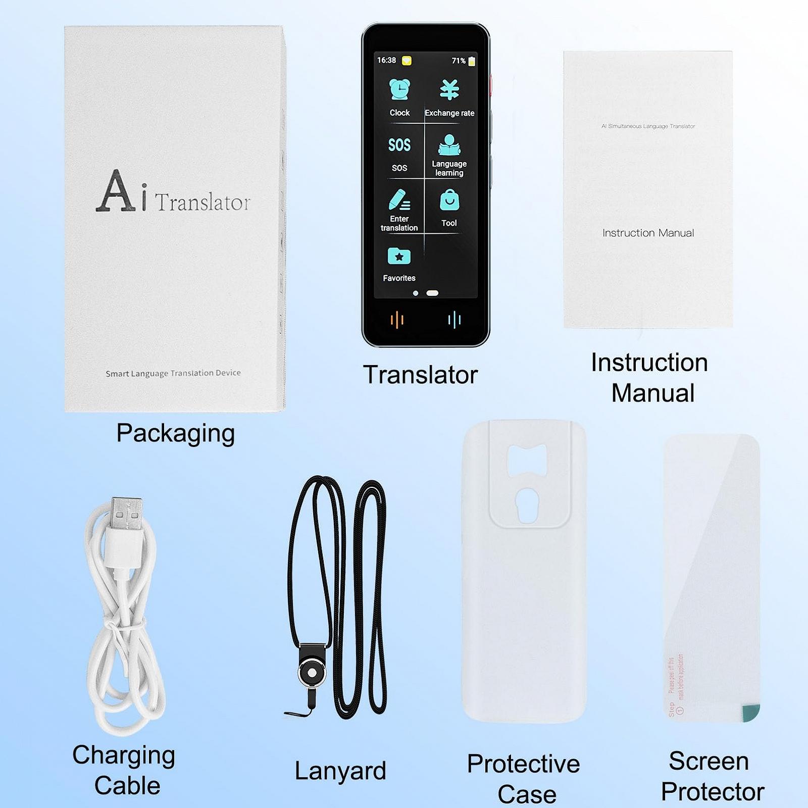 Пристрій для перекладу мов AI-перекладач 142 мови Офлайн-переклад Миттєвий, фото №6