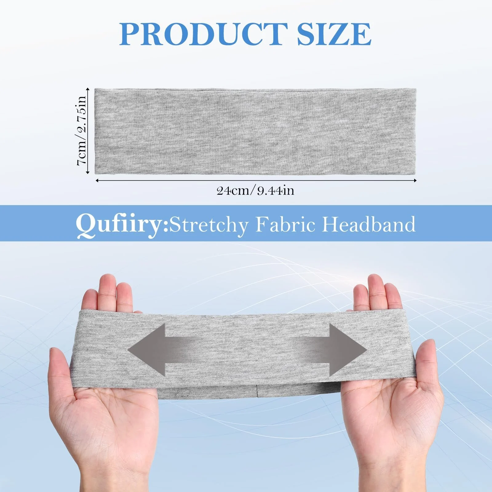 Спортивна пов'язка на голову Bewudy, набір 3 шт., бавовняна, фото №2