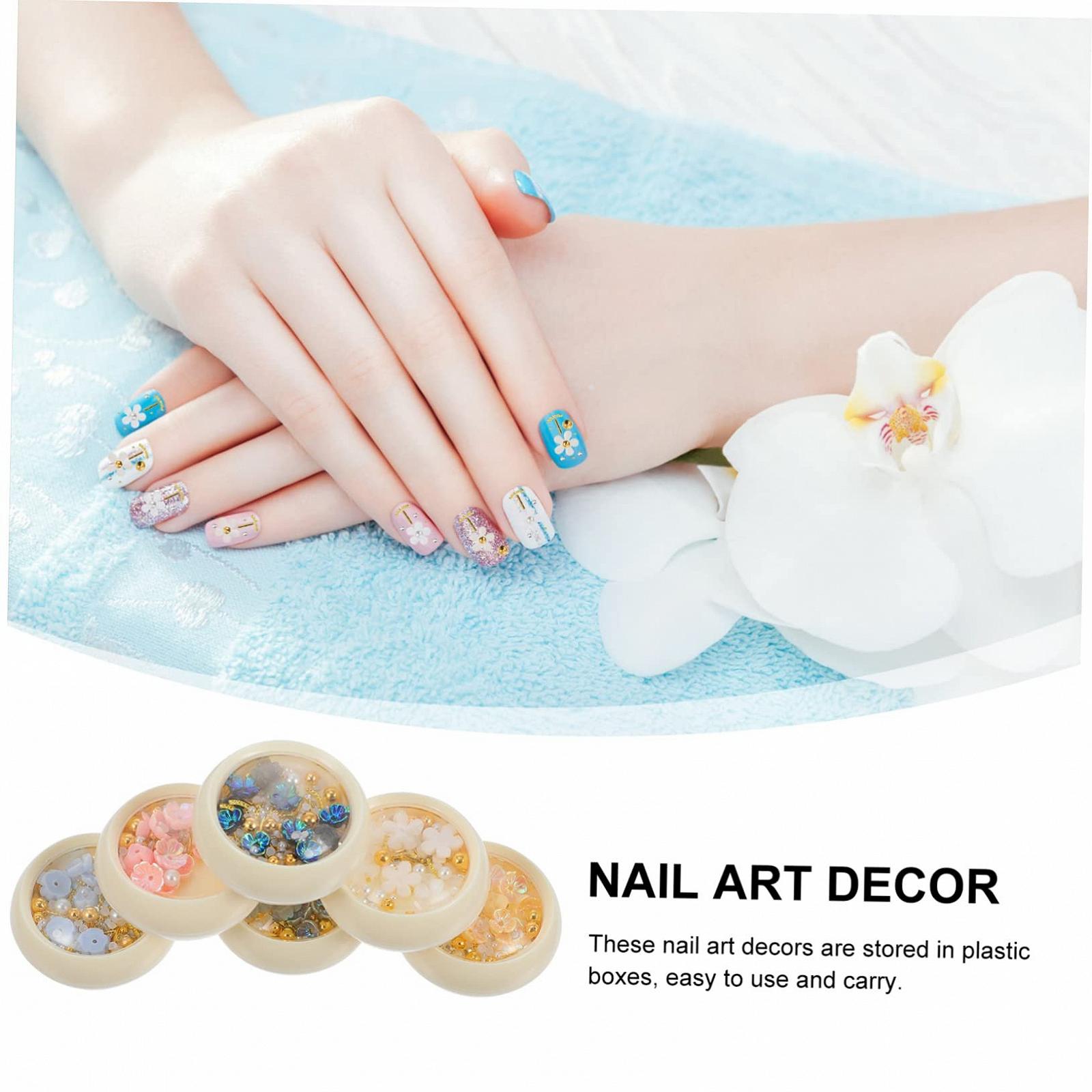 Украшения для ногтей Healvian, 6 коробок, смола, стразы для дизайна ногтей, аксессуары для самодельного маникюра и рукоделия, фото №4