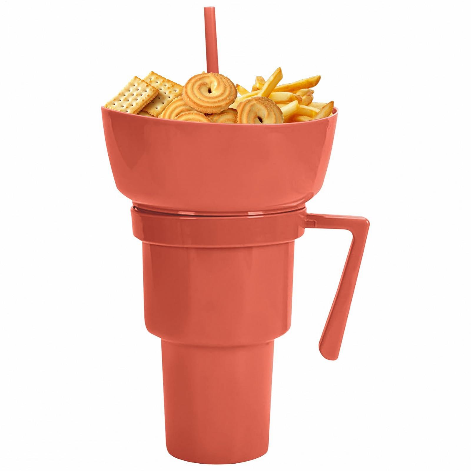 Кухоль-контейнер для напоїв та снеків 2-в-1 багаторазовий з соломинкою, фото №8