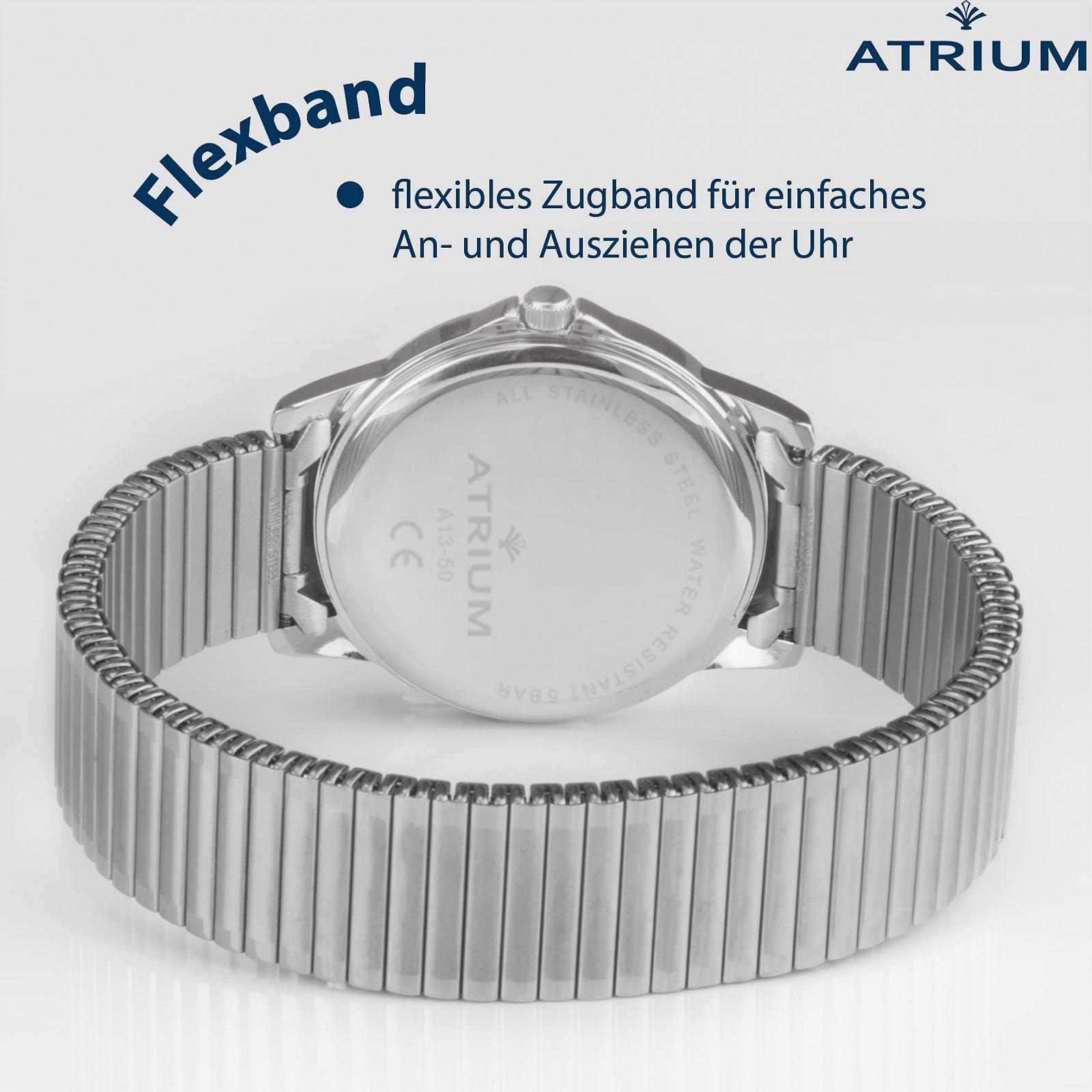 Женские аналоговые кварцевые часы Atrium A13-50, нержавеющая сталь, серебристый, серебристый браслет, фото №5
